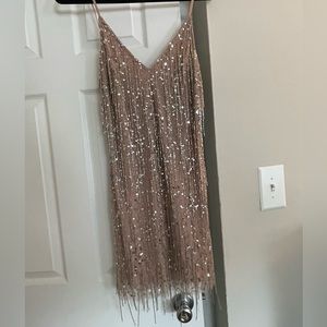 Embellished Tassel Mini Slip Dress